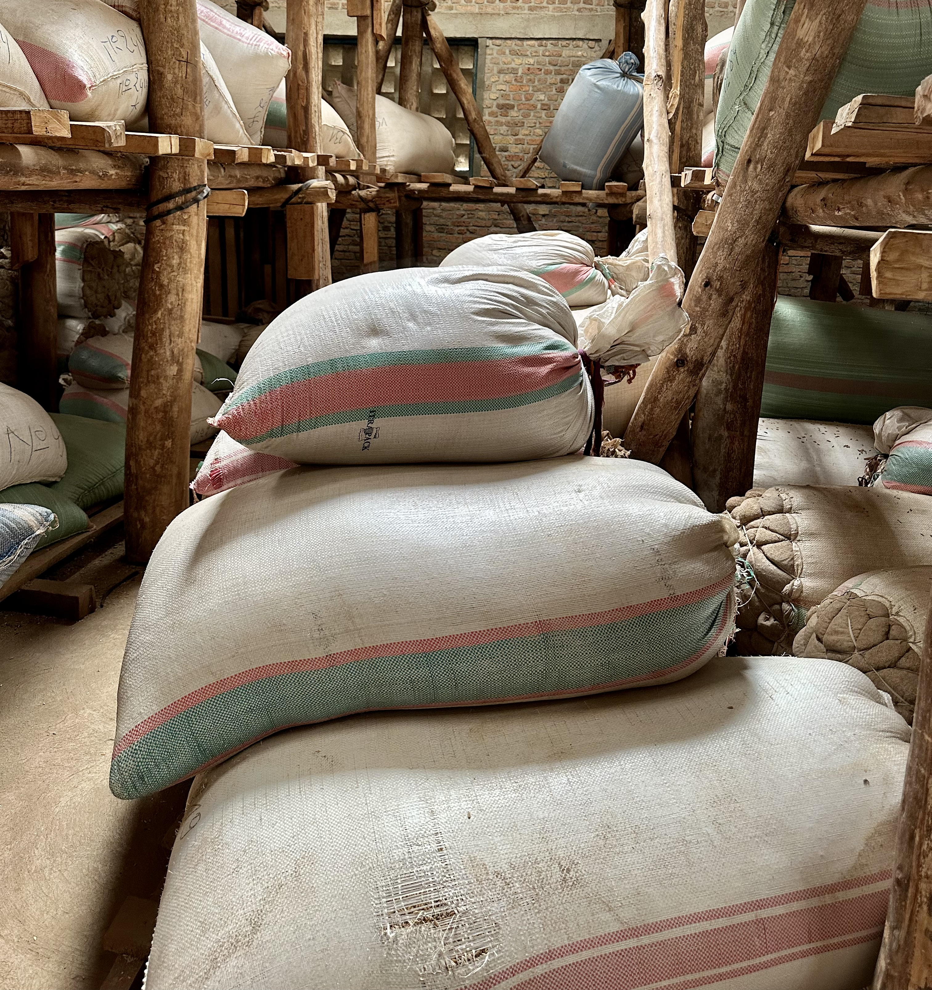 Inside a farmer cooperative warehouse;